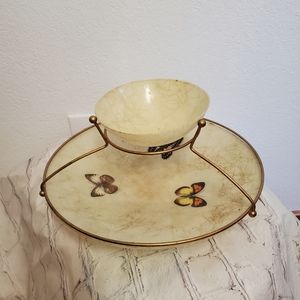 Vintage Chip Dip MCM Butterfly Platter